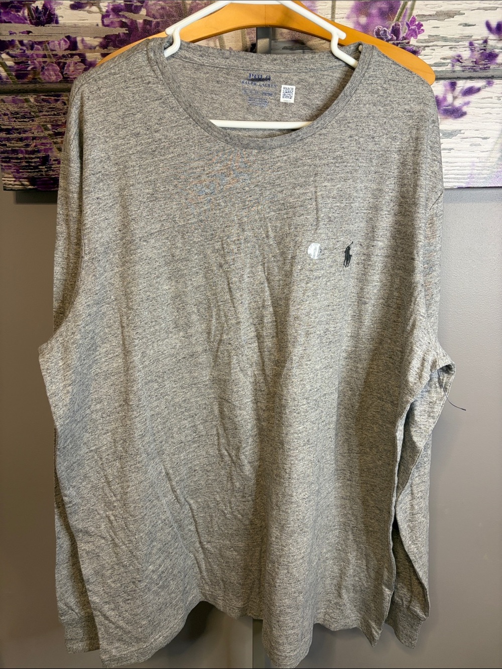 Polo by Ralph Lauren Long Sleeve Crewneck Tee Shirt - Heather Gray Size XL NWOT